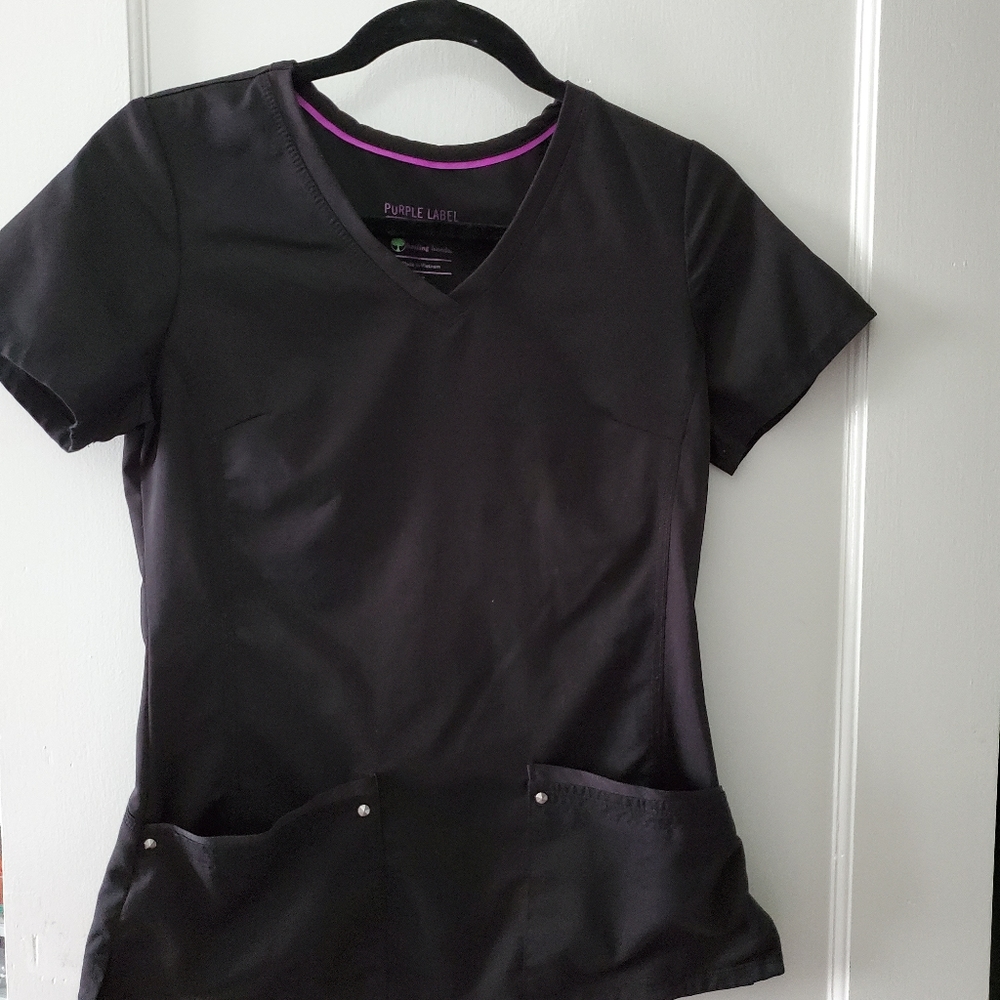 Black healing hands scrub top